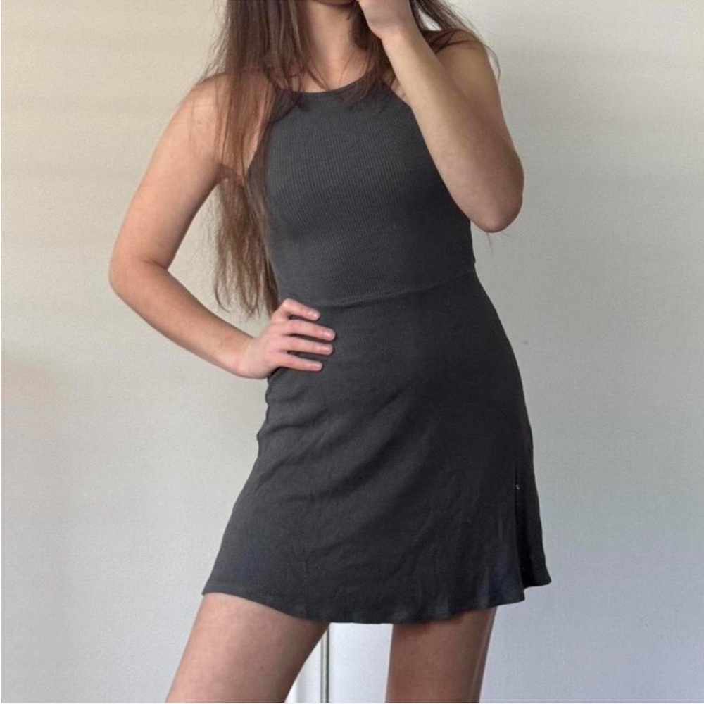 Elegant gray Sleeveless Dress